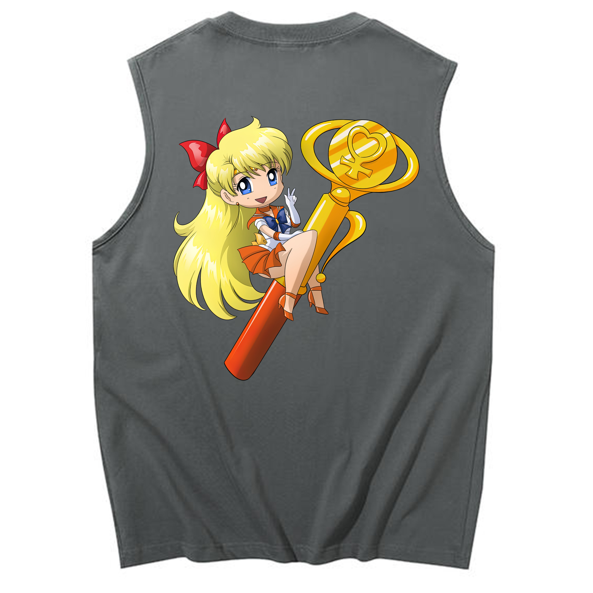 （画像用） 美少女戦士セーラームーン 愛野 美奈子 あいの みなこ Sailor Moon Aino Minako コットン100％タンクトップ（背面プリント）